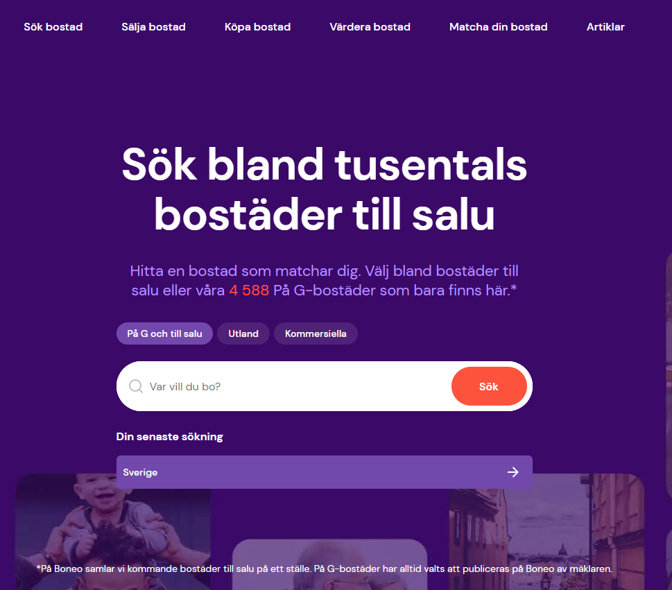 Boneos startsida
