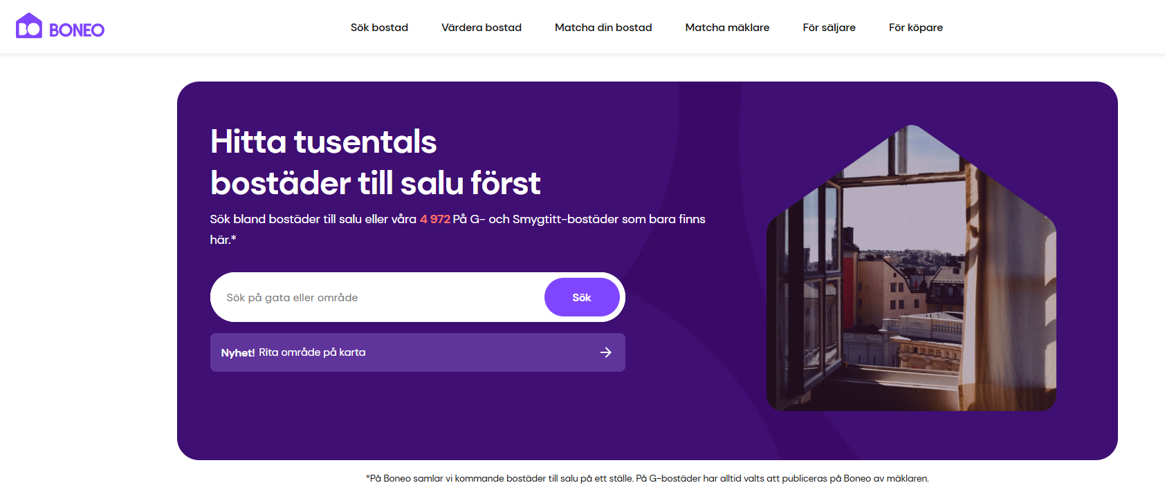 Boneos startsida