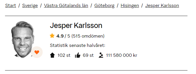kolla upp mäklarens betyg och omdömen