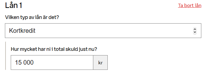 skulder bolåneansökan