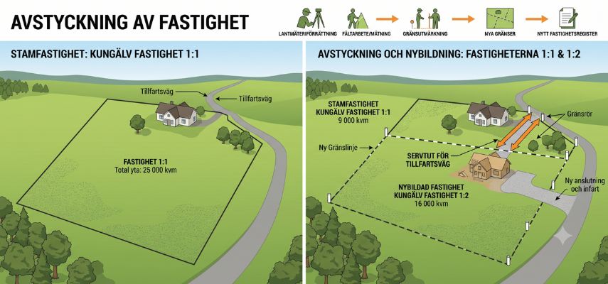 Avstyckning och nybildning av fastighet